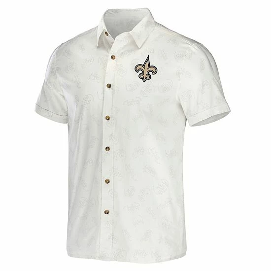 Best Sale ๐ Unbranded Men's NFL X Darius Rucker Collection By Fanatics White New Orleans Saints Woven Button-Up T-Shirt ๐ - Image 3