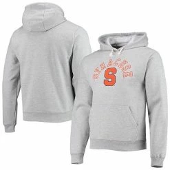 Outlet ❤️ Unbranded Men's League Collegiate Wear Heathered Gray Syracuse Orange Seal Neuvo Essential Fleece Pullover Hoodie 🔔