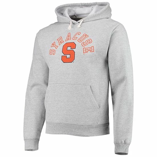 Outlet ❤️ Unbranded Men's League Collegiate Wear Heathered Gray Syracuse Orange Seal Neuvo Essential Fleece Pullover Hoodie 🔔 - Image 3