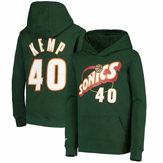Top 10 🔥 Unbranded Youth Mitchell & Ness Shawn Kemp Green Seattle SuperSonics Hardwood Classics Name & Number Pullover Hoodie 🔥 - Image 2
