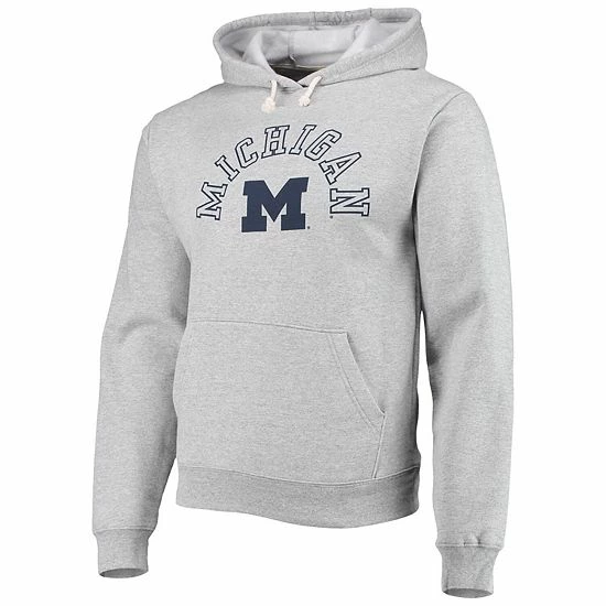Promo 🎁 Unbranded Men's League Collegiate Wear Heathered Gray Michigan Wolverines Seal Neuvo Essential Fleece Pullover Hoodie 🔔 - Image 3