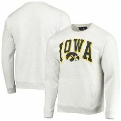 Promo 😉 Unbranded Men's League Collegiate Wear Heathered Gray Iowa Hawkeyes Upperclassman Pocket Pullover Sweatshirt 😉