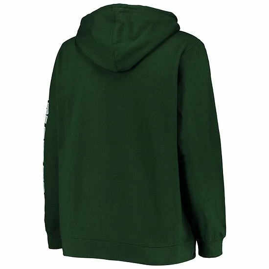 Coupon ๐ Unbranded ๐ฉ Women's Green Michigan State Spartans Plus Size Arch Logo Campus 2-Hit V-Neck Pullover Hoodie ๐ - Image 4