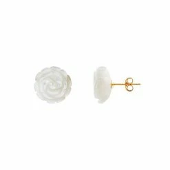 Coupon ✔️ Unbranded 10k Gold 👩 Mother-of-Pearl Flower Stud Earrings 👏