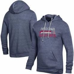 New 🛒 Unbranded Men's Alternative Apparel Heathered Navy Arizona Wildcats Team Stack Challenger Tri-Blend Pullover Hoodie ❤️