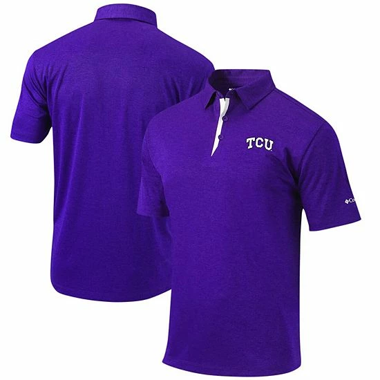 Best deal 🎉 Unbranded Men's Columbia Golf Purple TCU Horned Frogs Sand Save Omni-Wick Polo 😉