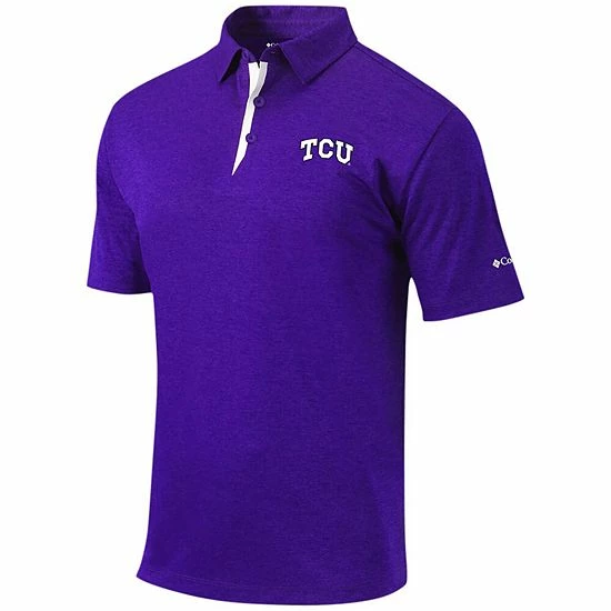 Best deal 🎉 Unbranded Men's Columbia Golf Purple TCU Horned Frogs Sand Save Omni-Wick Polo 😉 - Image 3