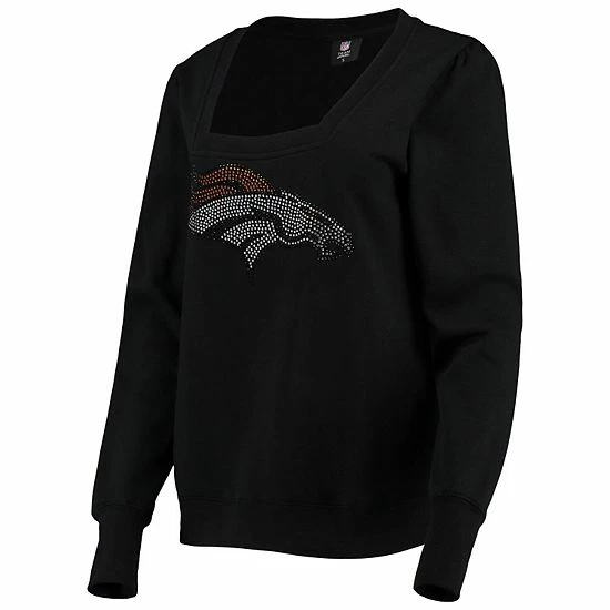 Outlet 🔥 Unbranded 👩 Women's Cuce Black Denver Broncos Winners Square Neck Pullover Sweatshirt 🔔 - Image 3