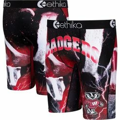 Buy 🔥 Unbranded Men's Ethika Red Wisconsin Badgers Spirit Boxer Briefs 💯