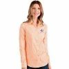 New 🥰 Unbranded 👩 Women’s Antigua Houston Astros Orange Structure Woven 👕 Shirt 👏