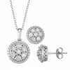 New ✔️ Unbranded Sterling Silver 1/2 Carat T.W. Diamond Pendant & Stud Earring Set ❤️