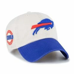 Flash Sale 😀 Unbranded Men's '47 Cream/Royal Buffalo Bills Sidestep Clean Up Adjustable Hat 🧨