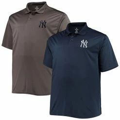Best Pirce 👏 Unbranded Men's Navy/Charcoal New York Yankees Big & Tall Two-Pack Polo Set 🎁