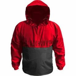 Deals ⌛ Unbranded Men's Red Chicago Blackhawks Big & Tall Anorak Half-Zip Pullover Hoodie 🎁