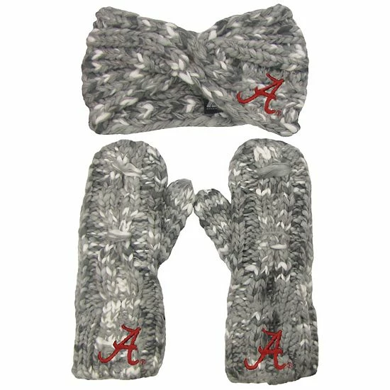 Brand new ✨ Unbranded 👩 Women's ZooZatz Alabama Crimson Tide Logo Marled Headband And Mitten Set 🧨