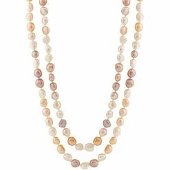 New 😉 Unbranded Dyed Freshwater Cultured Pearl Long Double Strand Necklace ✔️