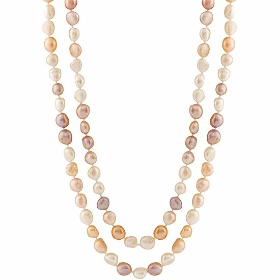 New 😉 Unbranded Dyed Freshwater Cultured Pearl Long Double Strand Necklace ✔️