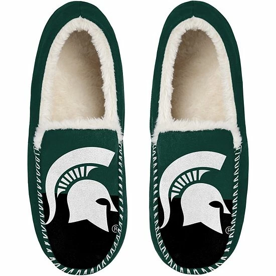 Deals ๐ Unbranded Men's FOCO Michigan State Spartans Colorblock Moccasin Slippers ๐ฅ