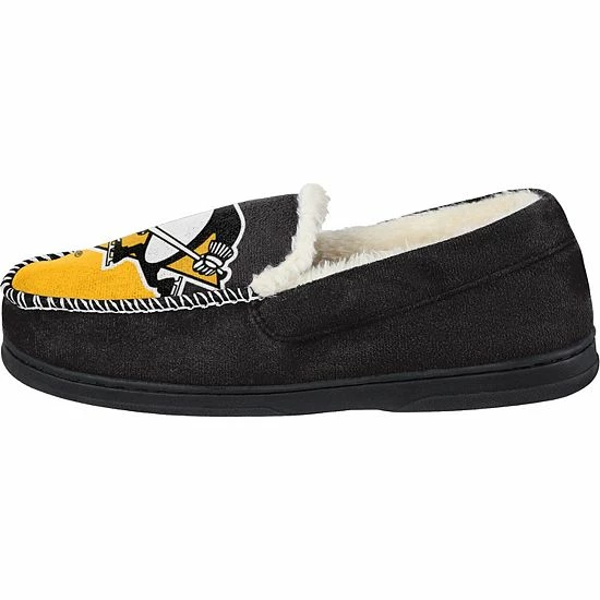 Discount 🌟 Unbranded Men's FOCO Pittsburgh Penguins Colorblock Moccasin Slippers 🎉 - Image 3