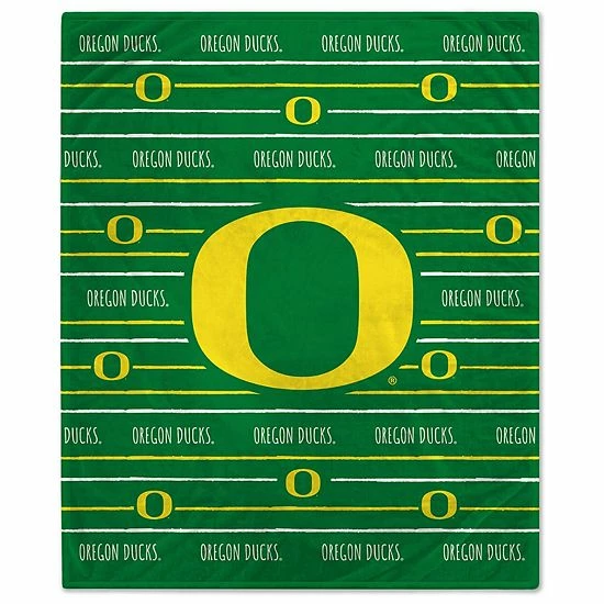 Best Pirce 🥰 Unbranded Oregon Ducks 60'' X 80'' Logo Stripe Flannel Fleece Blanket ✨