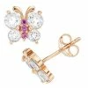 Hot Sale 👏 Unbranded 14k Rose Gold Over Sterling Silver Morganite & Garnet Butterfly Stud Earrings 😍