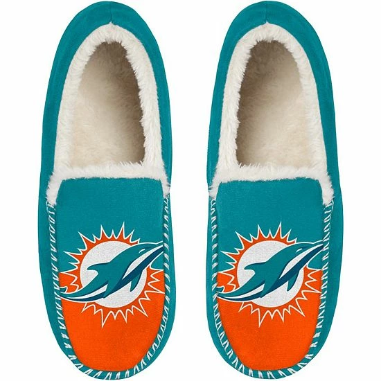 Coupon ๐ฏ Unbranded Men's FOCO Miami Dolphins Colorblock Moccasin Slippers ๐ฅฐ