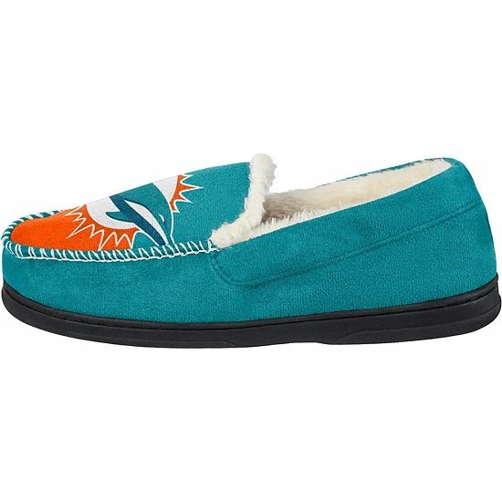 Coupon ๐ฏ Unbranded Men's FOCO Miami Dolphins Colorblock Moccasin Slippers ๐ฅฐ - Image 3