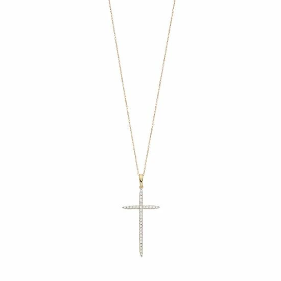 Wholesale 🎁 Unbranded 10k Gold 1/4 Carat T.W. Diamond Cross Pendant 🥰
