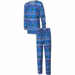 New 😉 Unbranded Men's Concepts Sport Royal Florida Gators Ugly Sweater Knit Long Sleeve Top And Pant Set ⌛