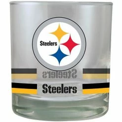 New 😉 Unbranded Pittsburgh Steelers Banded Rocks Glass 👍