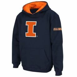 Hot Sale 🤩 Unbranded Youth Stadium Athletic Navy Illinois Fighting Illini Big Logo Pullover Hoodie 💯