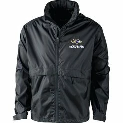 New ⭐ Unbranded Men's Dunbrooke Black Baltimore Ravens Circle Sportsman Waterproof Packable Full-Zip Jacket ⭐