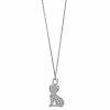 Promo ❤️ Unbranded Sterling Silver 1/4 Carat T.W. Black & White Diamond Cat Pendant Necklace 👏