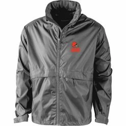 Budget 🌟 Unbranded Men's Dunbrooke Graphite Cleveland Browns Circle Sportsman Waterproof Packable Full-Zip Jacket 🔥