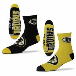 Buy 🧨 Unbranded Men's For Bare Feet Boston Bruins 2-Pack Team Quarter-Length 🧦 Socks 🧨