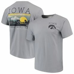 Outlet 🛒 Unbranded Men's Gray Iowa Hawkeyes Comfort Colors Campus Scenery T-Shirt 👏
