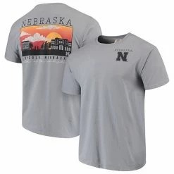 Best Sale 🤩 Unbranded Men's Gray Nebraska Huskers Comfort Colors Campus Scenery T-Shirt 😀