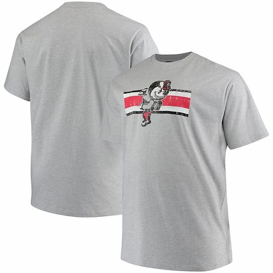 Cheapest ⭐ Unbranded Men's Profile Heather Gray Ohio State Buckeyes Big & Tall Distressed Helmet Logo Choice T-Shirt ⌛ - Image 2