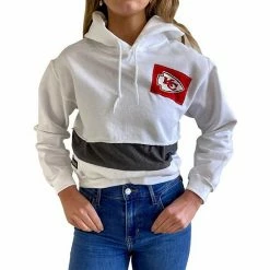 Flash Sale 🧨 Unbranded 👩 Women's Refried Apparel White Kansas City Chiefs Sustainable Crop Dolman Pullover Hoodie 🎉