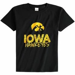 New 🔥 Unbranded Youth Black Iowa Hawkeyes Crew Neck T-Shirt ✔️
