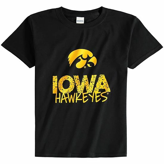 New 🔥 Unbranded Youth Black Iowa Hawkeyes Crew Neck T-Shirt ✔️