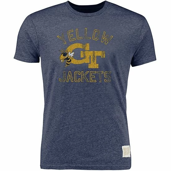 Top 10 🎁 Unbranded Men's Original Retro Brand Heather Navy Georgia Tech Yellow Jackets Vintage Tri-Blend T-Shirt 🥰 - Image 2