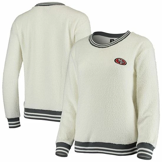 Wholesale ๐ Unbranded ๐ฉ Women's Concepts Sport Cream/Charcoal San Francisco 49ers Granite Knit Pullover Sweatshirt ๐งจ - Image 2