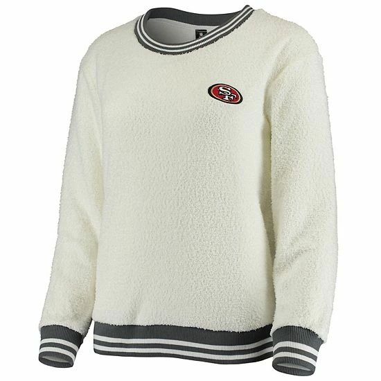 Wholesale ๐ Unbranded ๐ฉ Women's Concepts Sport Cream/Charcoal San Francisco 49ers Granite Knit Pullover Sweatshirt ๐งจ - Image 3