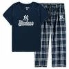 Deals 🧨 Unbranded 👩 Women's Concepts Sport Navy New York Yankees Plus Size T-Shirt And Flannel Pants Sleep Set 😀