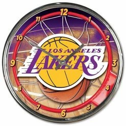 Outlet ⌛ Unbranded WinCraft Los Angeles Lakers Chrome Wall Clock ⭐