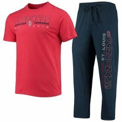 Outlet 😍 Unbranded Men's Concepts Sport Navy/Red St. Louis Cardinals Meter T-Shirt And Pants Sleep Set 👍