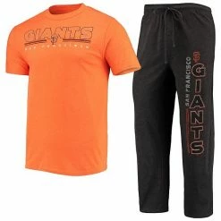 Top 10 😍 Unbranded Men's Concepts Sport Black/Orange San Francisco Giants Meter T-Shirt And Pants Sleep Set 👍