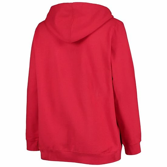 Promo 💯 Unbranded 👩 Women's Scarlet Ohio State Buckeyes Plus Size Notch Neck Team Pullover Hoodie 🛒 - Image 4