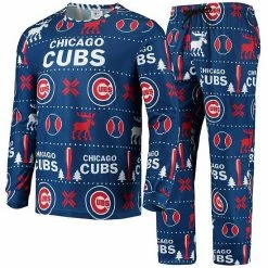 Budget 🛒 Unbranded Men's FOCO Royal Chicago Cubs Ugly Pajama Sleep Set 🥰